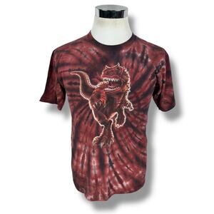 Vintage Disney World Dinosaur T-Rex T-Shirt Youth XL Men's Small Red Tie-Dye USA